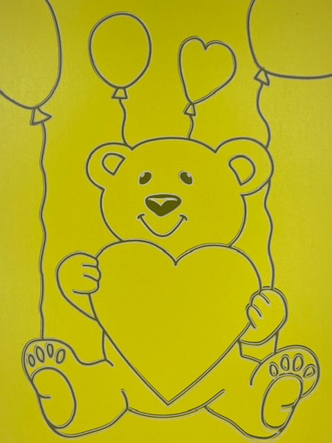 A4 Love Heart Teddy Bear Sand Art Picture (25 Pack)