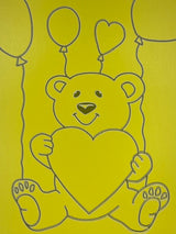 A4 Love Heart Teddy Bear Sand Art Picture (25 Pack)