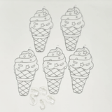 Suncatcher  -  Ice Cream   -   Pack of 5 with Suction Hooks
