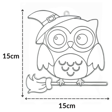 Suncatcher  -  Wise Owl  -  Pack of 5 with Suction Hooks