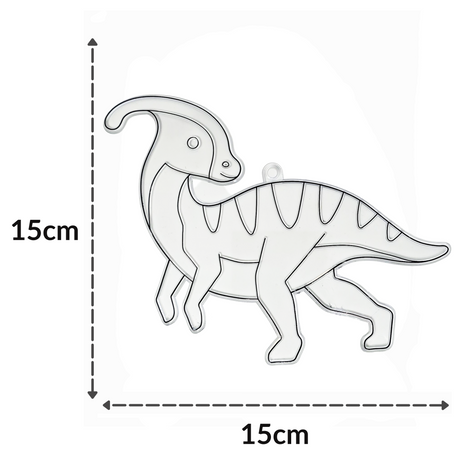 Suncatcher  - Dino Parasaurolophus  -   Pack of 5 with Suction Hooks