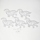 Suncatcher  - Dino Parasaurolophus  -   Pack of 5 with Suction Hooks