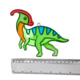 Suncatcher  - Dino Parasaurolophus  -   Pack of 5 with Suction Hooks