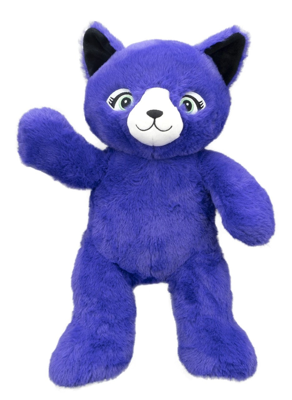 Pip the Purple Cat with glow in the dark eyes