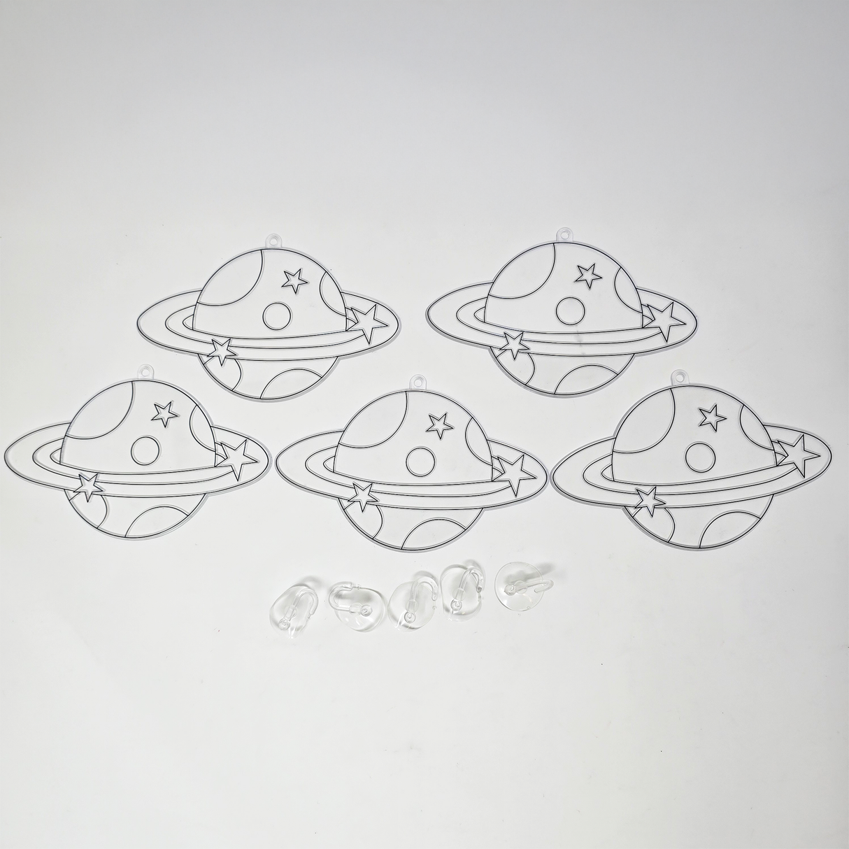 Suncatcher  -  Planet   -  Pack of 5 with Suction Hooks