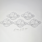 Suncatcher  -  Planet   -  Pack of 5 with Suction Hooks