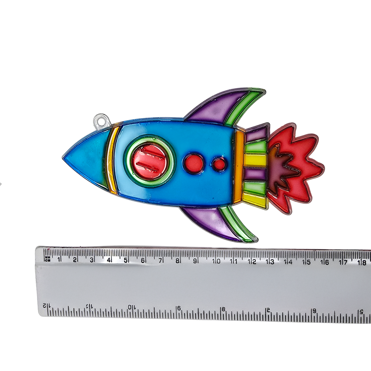 Suncatcher  -  Rocket  -  Pack of 5 with Suction Hooks
