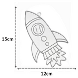 Suncatcher  -  Rocket  -  Pack of 5 with Suction Hooks