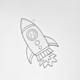 Suncatcher  -  Rocket  -  Pack of 5 with Suction Hooks