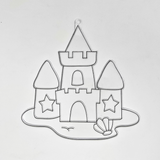 Suncatcher  -   Sand Castle  - Pack of 5 with Suction Hooks