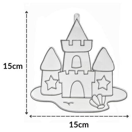 Suncatcher  -   Sand Castle  - Pack of 5 with Suction Hooks