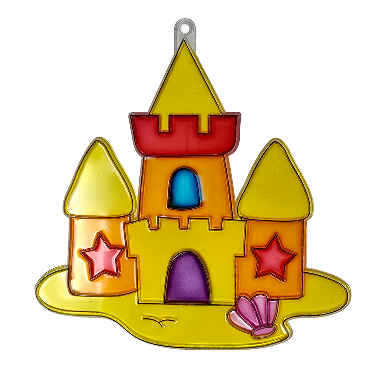 Suncatcher  -   Sand Castle  - Pack of 5 with Suction Hooks