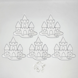 Suncatcher  -   Sand Castle  - Pack of 5 with Suction Hooks