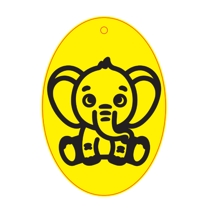 Baby Elephant Oval Sand Art Picture (10 Pack)