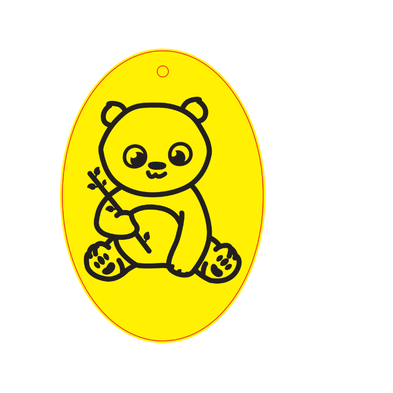 Baby Panda Oval Sand Art Picture (10 Pack)