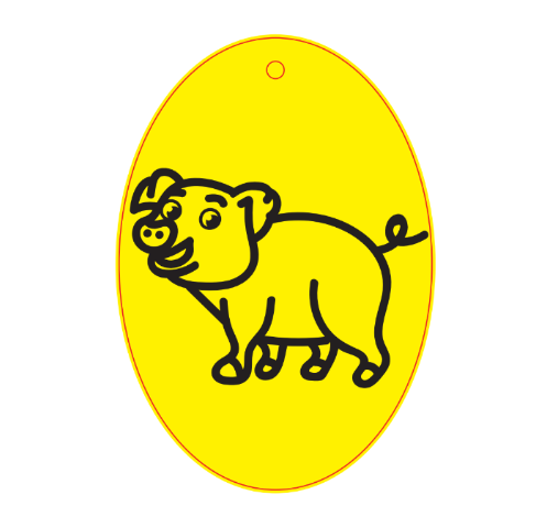 Pig Oval Sand Art Picture (10 Pack)