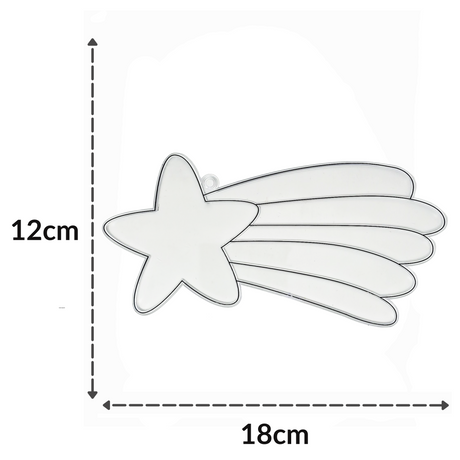 Suncatcher  -  Shooting Star  -   Pack of 5 with Suction Hooks