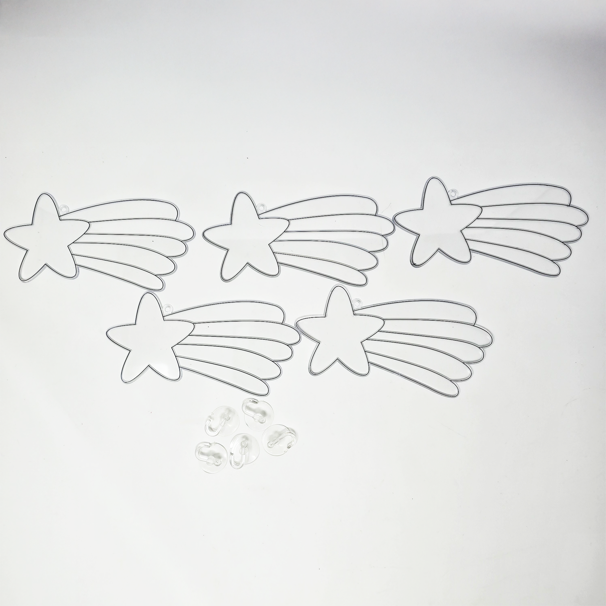 Suncatcher  -  Shooting Star  -   Pack of 5 with Suction Hooks