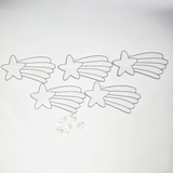 Suncatcher  -  Shooting Star  -   Pack of 5 with Suction Hooks