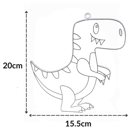 Suncatcher  - Dino T-Rex  -  Pack of 5 with Suction Hooks