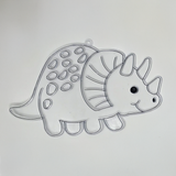 Suncatcher  -  Dino Triceratops   -  Pack of 5 with Suction Hooks
