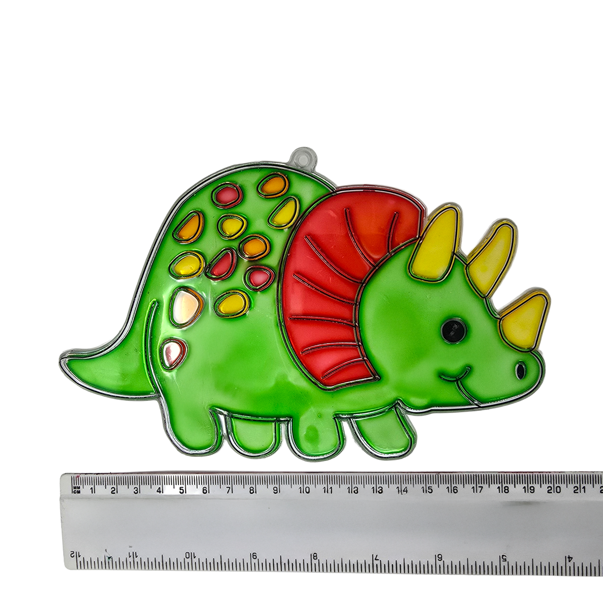 Suncatcher  -  Dino Triceratops   -  Pack of 5 with Suction Hooks