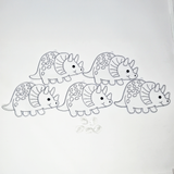Suncatcher  -  Dino Triceratops   -  Pack of 5 with Suction Hooks