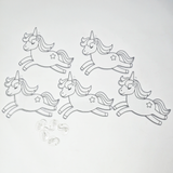 Suncatcher  -   Unicorn  - Pack of 5 with Suction Hooks