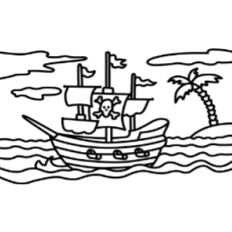 A4 Pirate Ship Sand Art Picture (25 Pack)