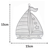 Suncatcher  -  Yacht  - Pack of 5 with Suction Hooks