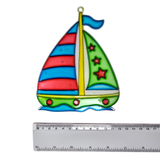 Suncatcher  -  Yacht  - Pack of 5 with Suction Hooks