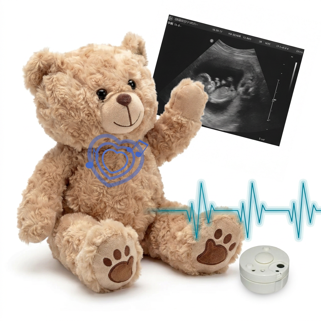 Barney the Golden Bear 16" Baby Heartbeat Bear