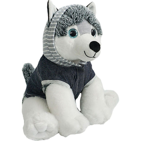 Denim Vest with Striped Hood for 16" Sitting Plush