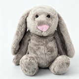 Heartbeat Stuffed Bear Flopsy Grey Bunny Pink Nose  (10"")