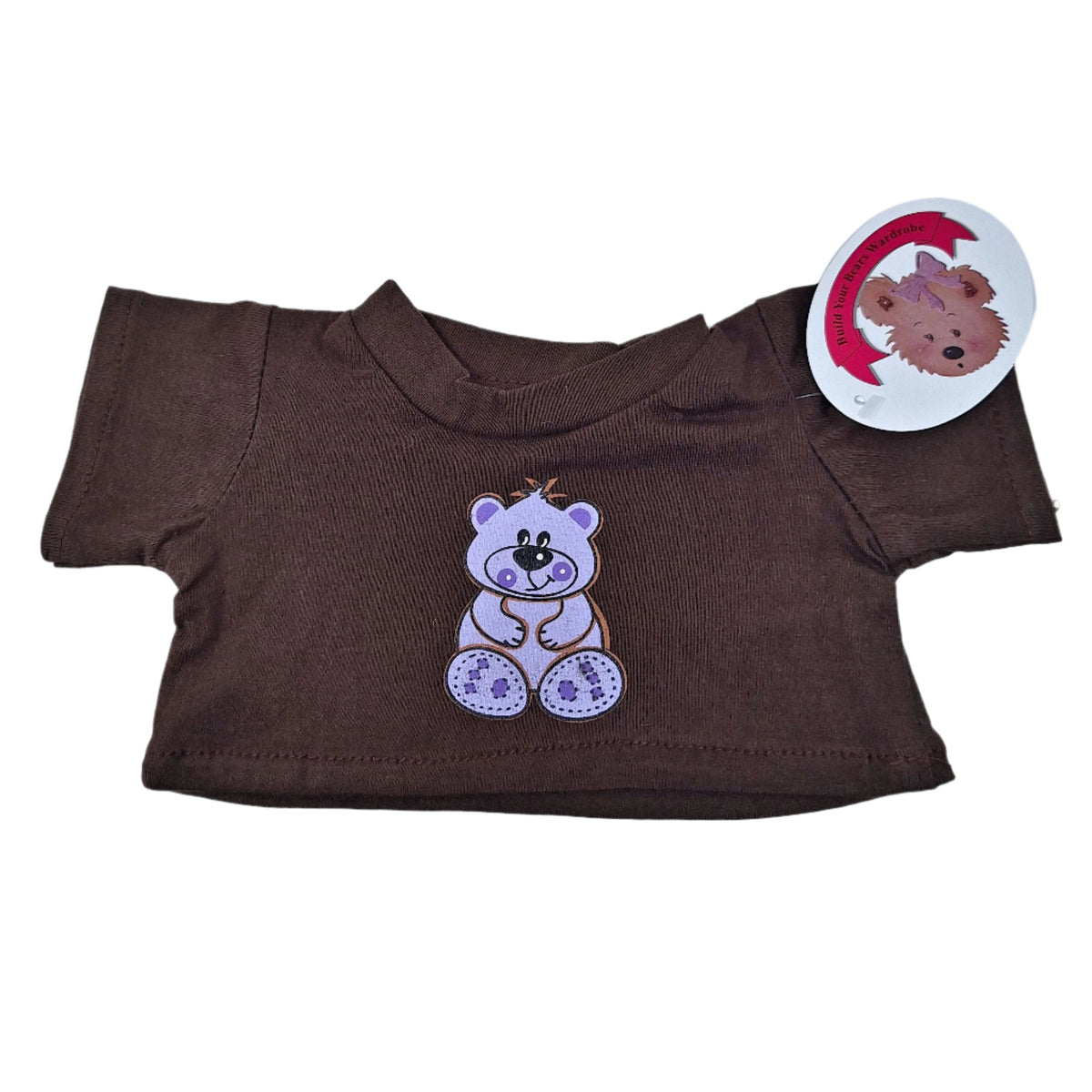 Brown T-Shirt with Cartoon Bear Design for Teddy Bears