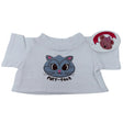 White T-Shirt with Purr-Fect Cat Face Design for Teddy Bears