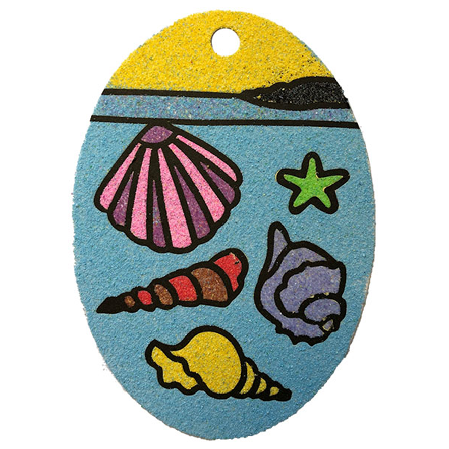Seashells Oval Sand Art Picture (10 Pack)