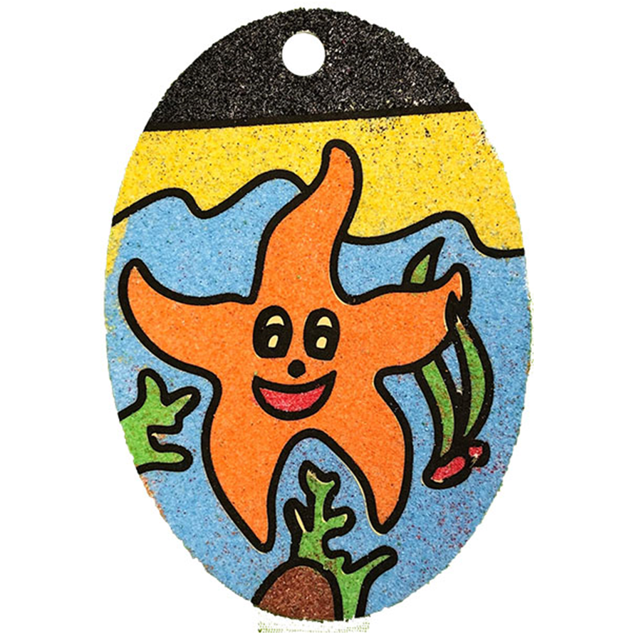 Starfish Oval Sand Art Picture (Pack 10)