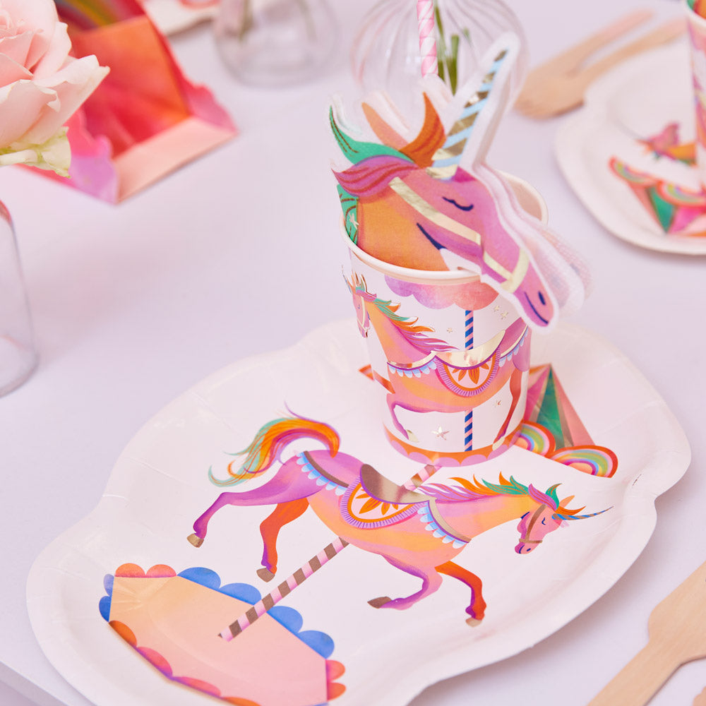 Unicorn Fairy Princess Paper Party Plates (x8)