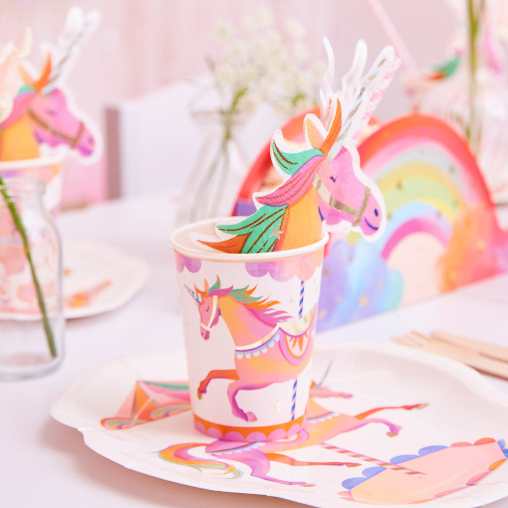 Unicorn Fairy Princess Paper Party Cups (x8)