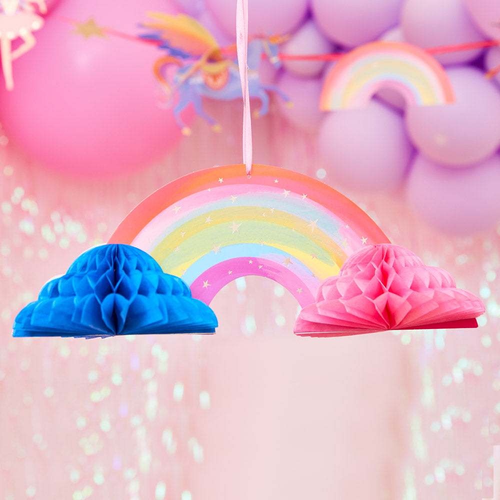 Unicorn Fairy Princess Honeycomb Decorations (x5)