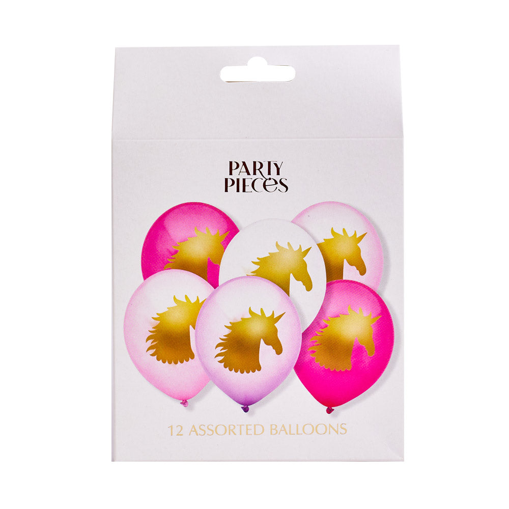 Unicorn Fairy Princess Latex Balloons (x12)