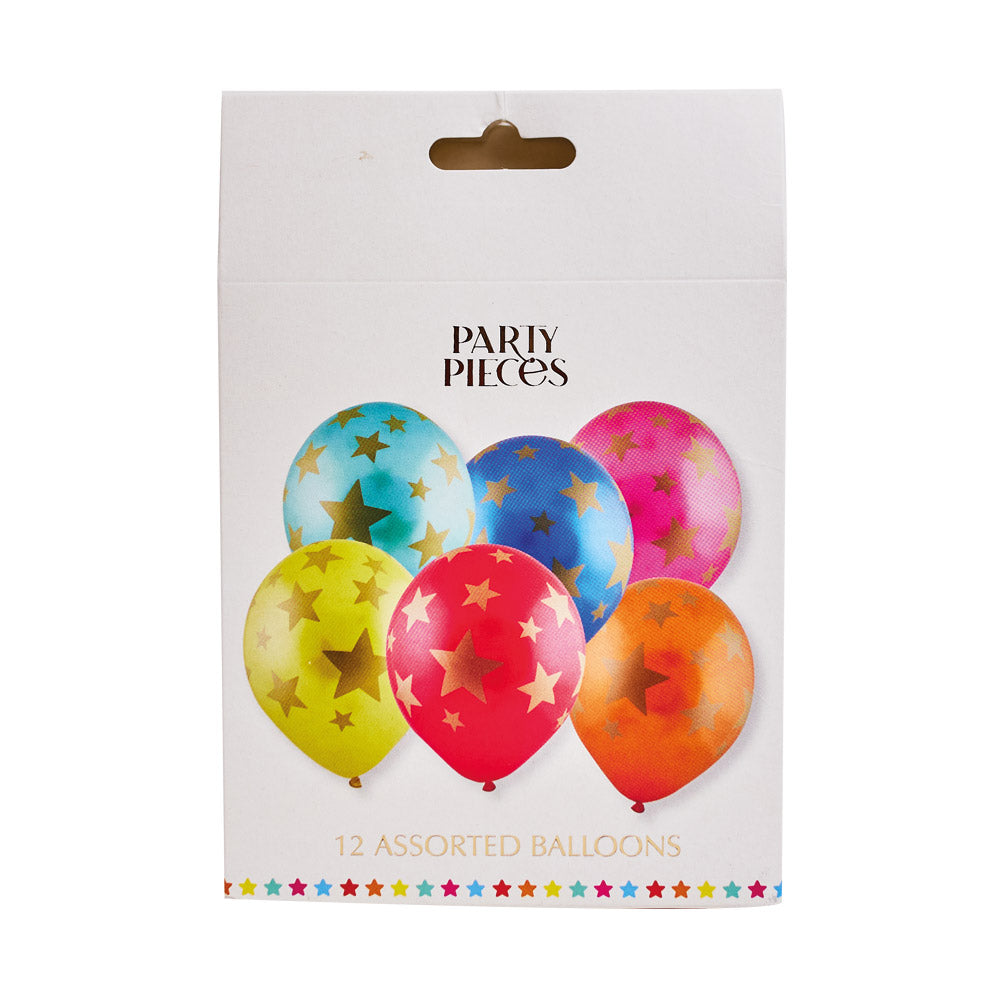 Shooting Star Party Latex Balloons (x12)
