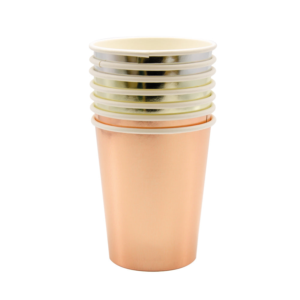 Assorted Metallics - Paper Party Cups (x8)