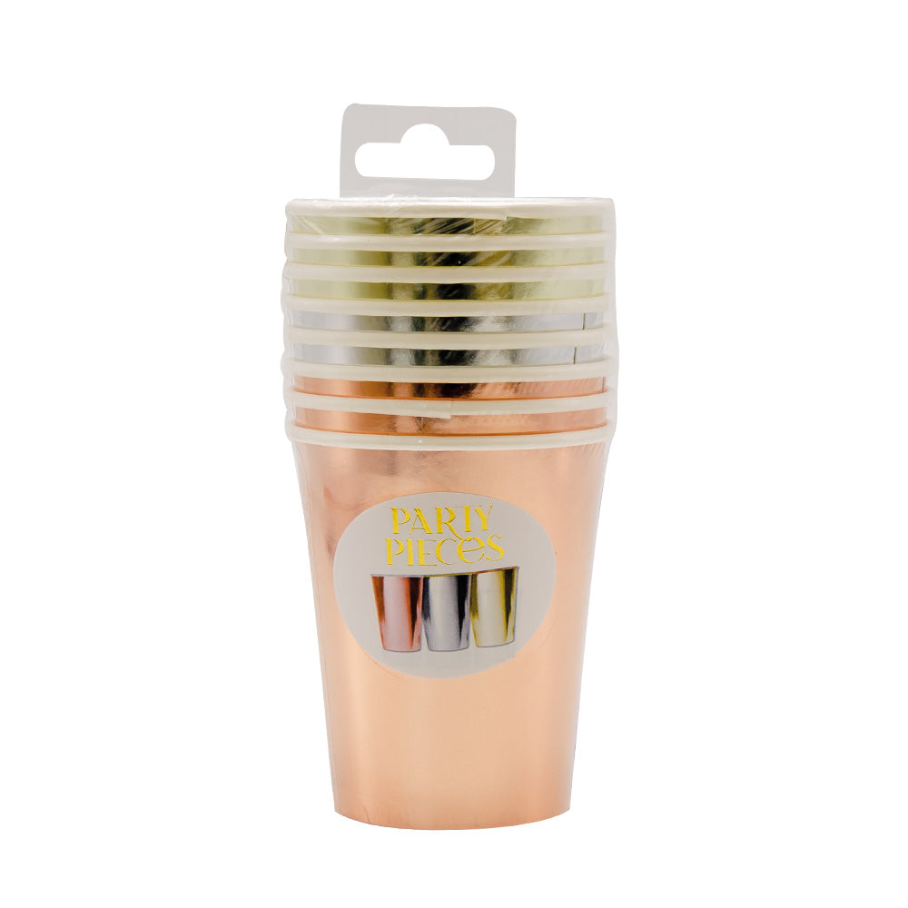 Assorted Metallics - Paper Party Cups (x8)