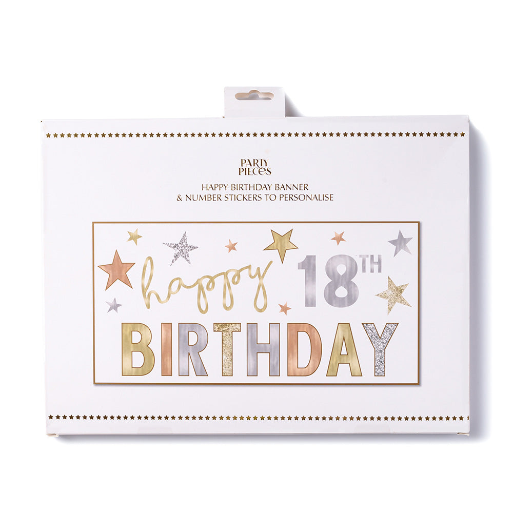 Personalised Happy Birthday Banner and Stickers Set
