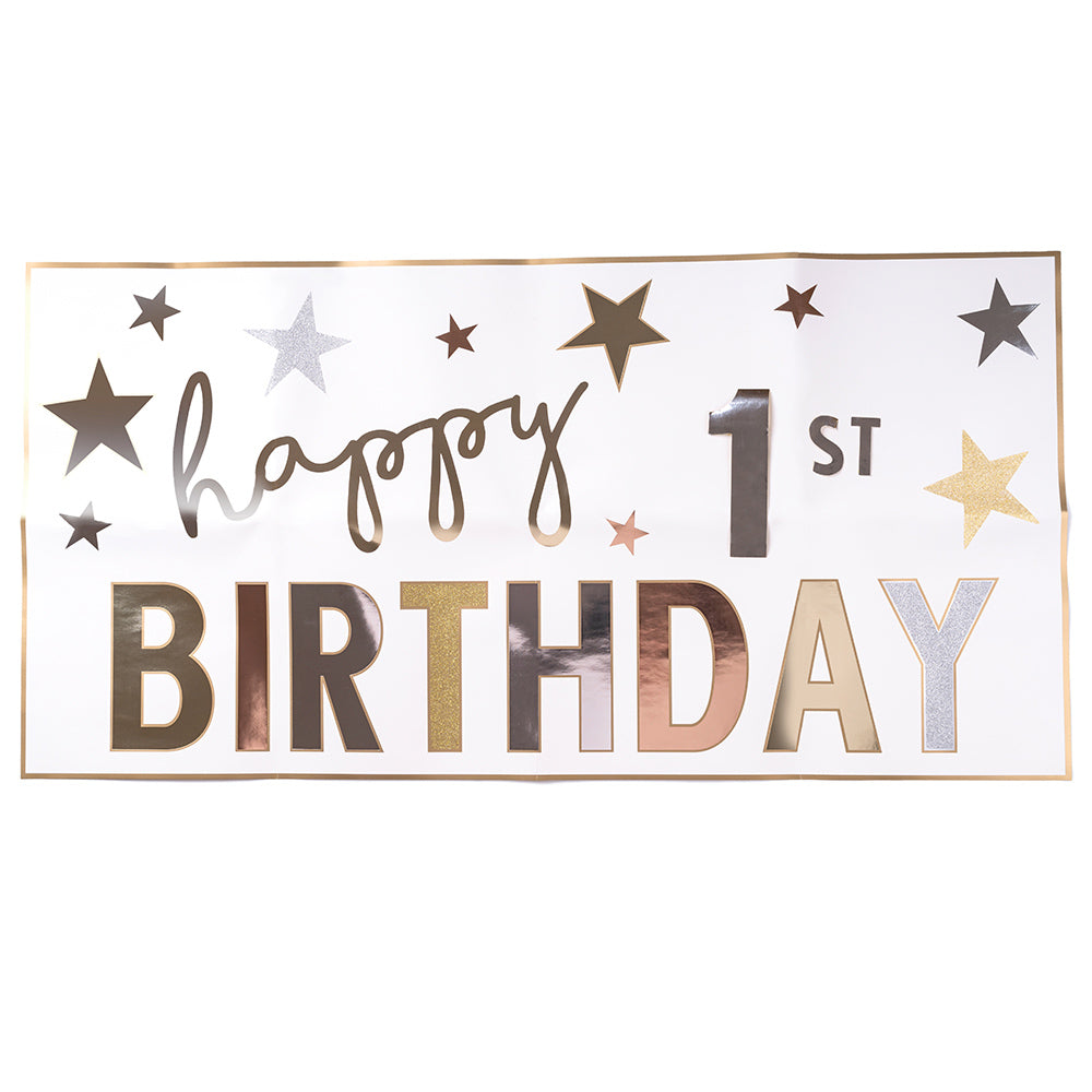 Personalised Happy Birthday Banner and Stickers Set