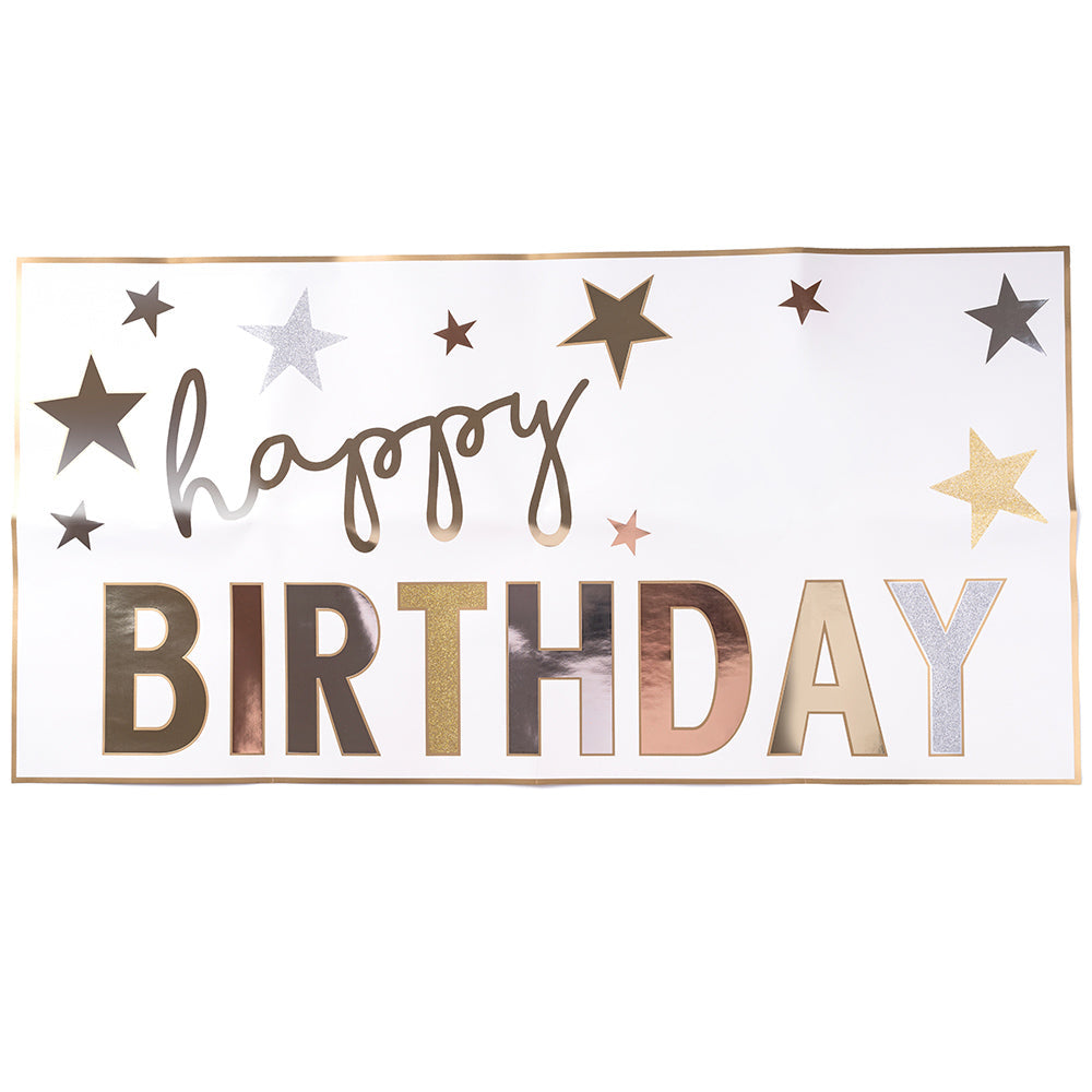 Personalised Happy Birthday Banner and Stickers Set