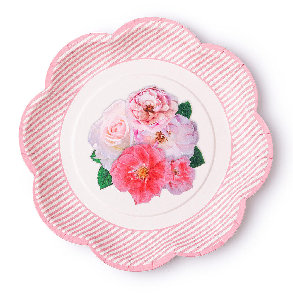 A Very English Rose Small Paper Party Plates (x8)