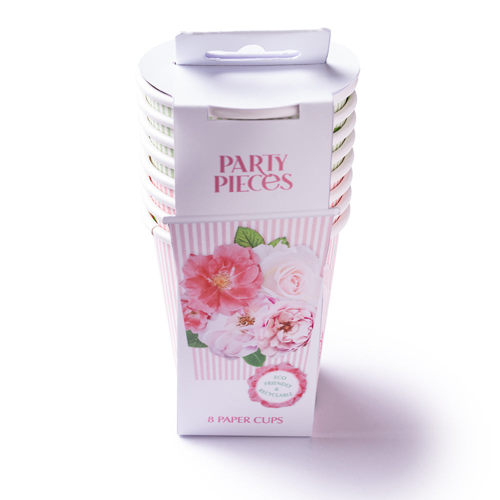 A Very English Rose Paper Party Cups (x8)